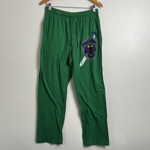 The Legend of Zelda Lounge Pants Green Size M Nintendo Hylian Shield Sword